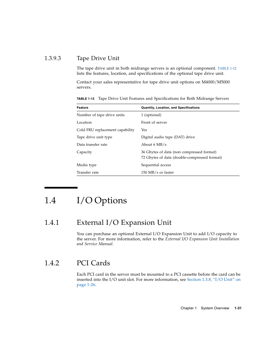 3 tape drive unit, 4 i/o options, 1 external i/o expansion unit | 2 pci cards, Tape drive unit, I/o options, External i/o expansion unit, Pci cards | FUJITSU SPARC Enterprise Server M5000 User Manual | Page 43 / 62