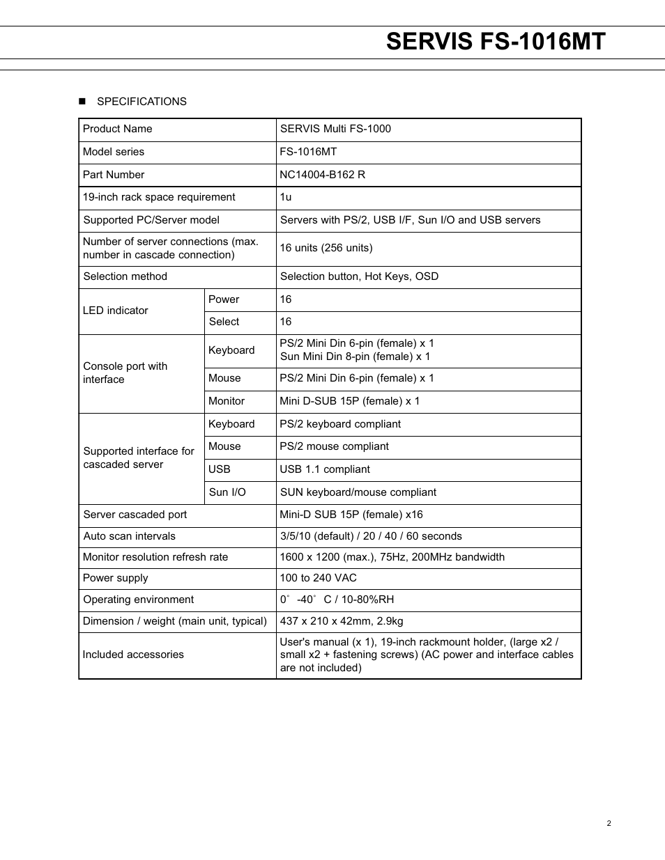 Servis fs-1016mt | FUJITSU NC14004-B162 R User Manual | Page 2 / 5