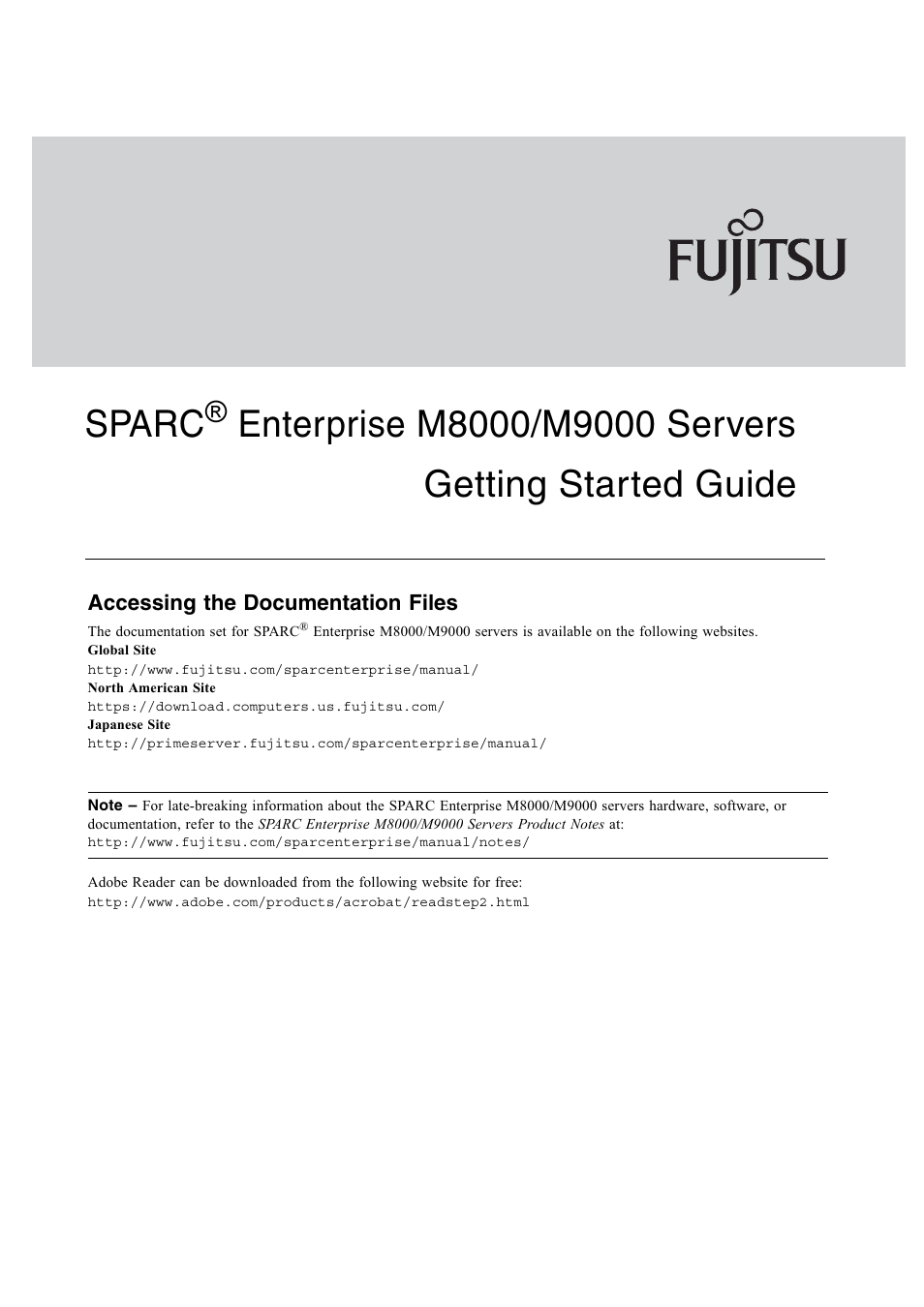 FUJITSU SPARC M9000 User Manual | 4 pages