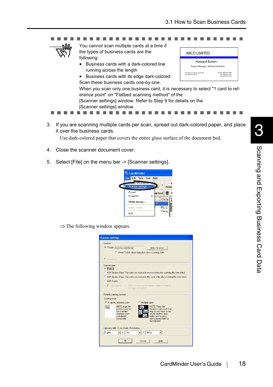 18 scanning and expor ting business card data | FUJITSU CardMinder P3PC-1562-01ENZ0 User Manual | Page 26 / 85
