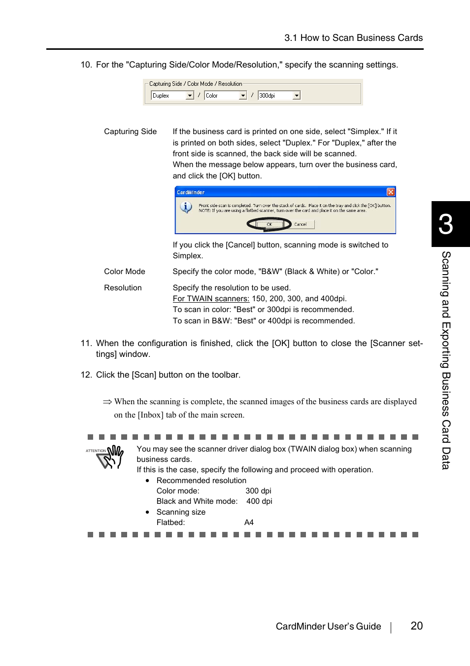 20 scanning and expor ting business card data | FUJITSU CardMinder P3PC-1562-01ENZ0 User Manual | Page 28 / 85