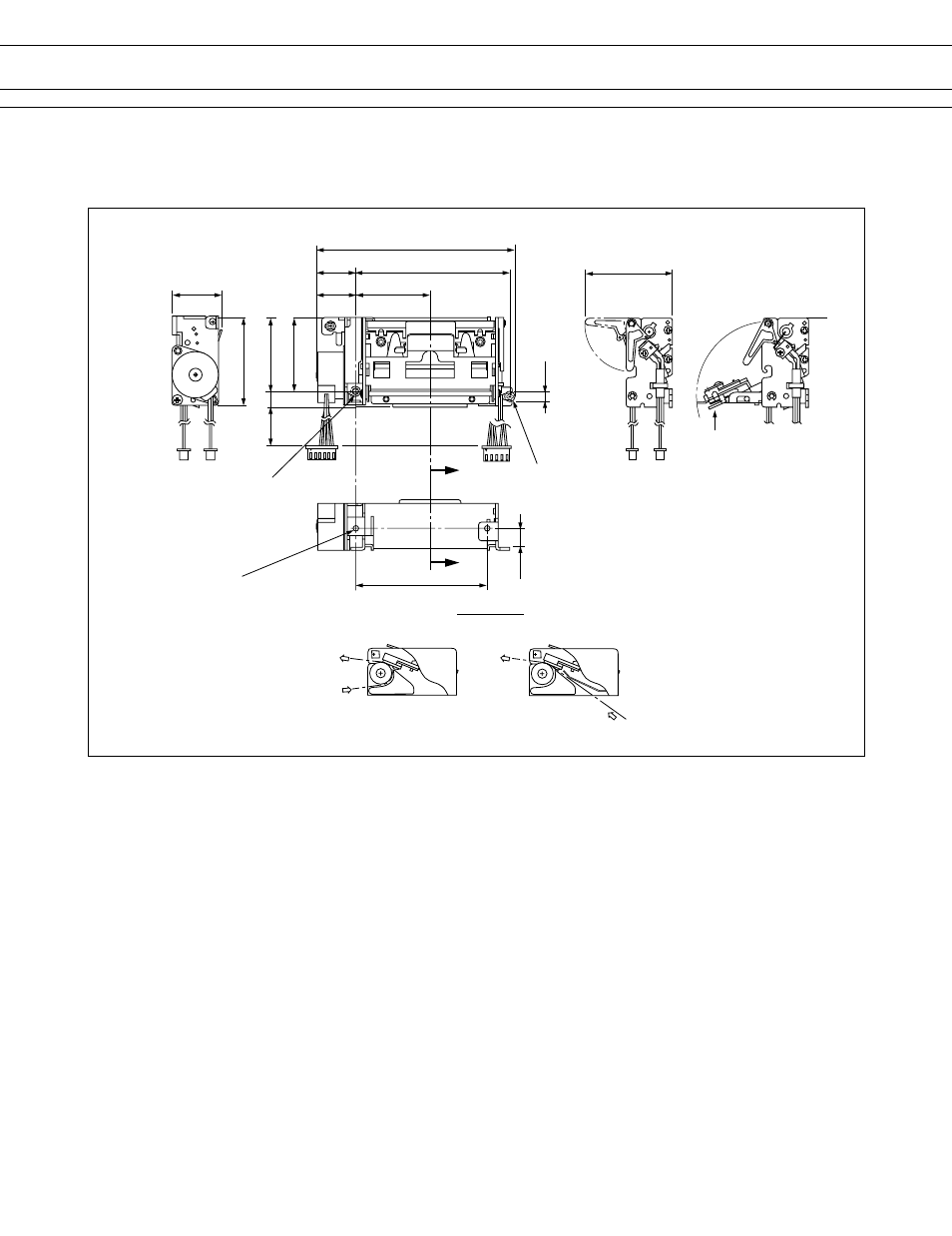 Dimensions, Printer mechanism unit: mm | FUJITSU FTP-633GA101 User Manual | Page 4 / 6