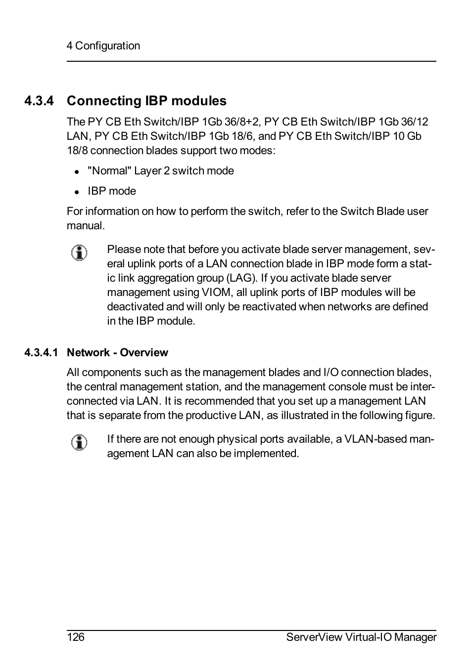 4 connecting ibp modules, 1 network - overview | FUJITSU ServerView Virtual-IO Manager V3.1 User Manual | Page 126 / 362