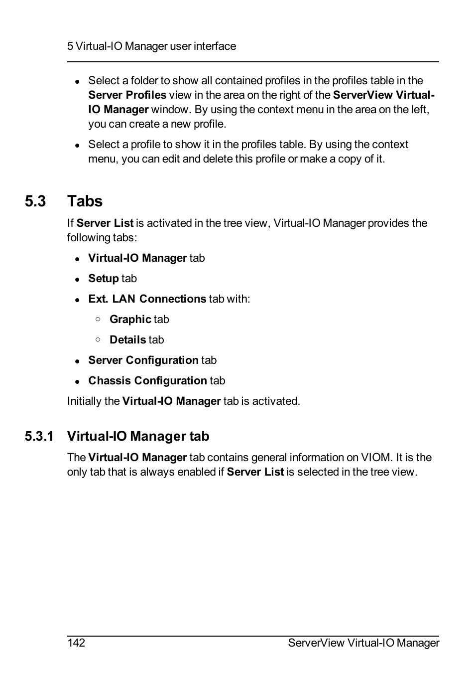 3 tabs, 1 virtual-io manager tab | FUJITSU ServerView Virtual-IO Manager V3.1 User Manual | Page 142 / 362