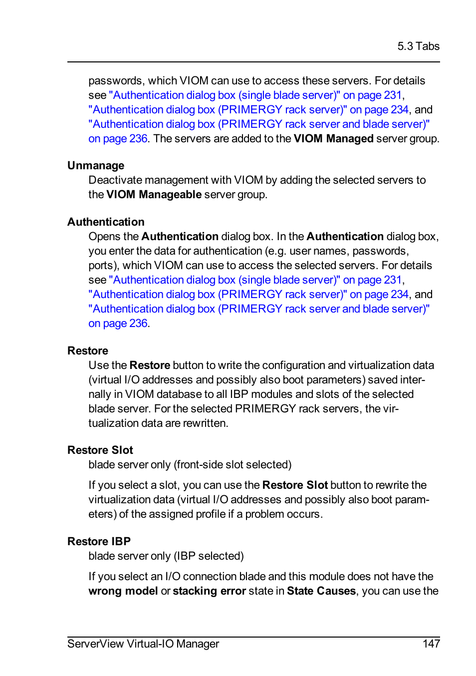 FUJITSU ServerView Virtual-IO Manager V3.1 User Manual | Page 147 / 362
