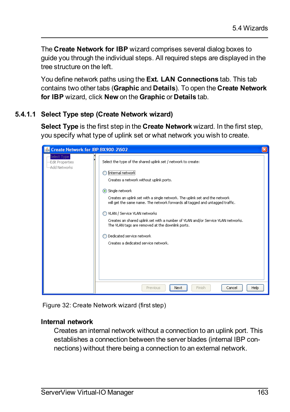 1 select type step (create network wizard) | FUJITSU ServerView Virtual-IO Manager V3.1 User Manual | Page 163 / 362