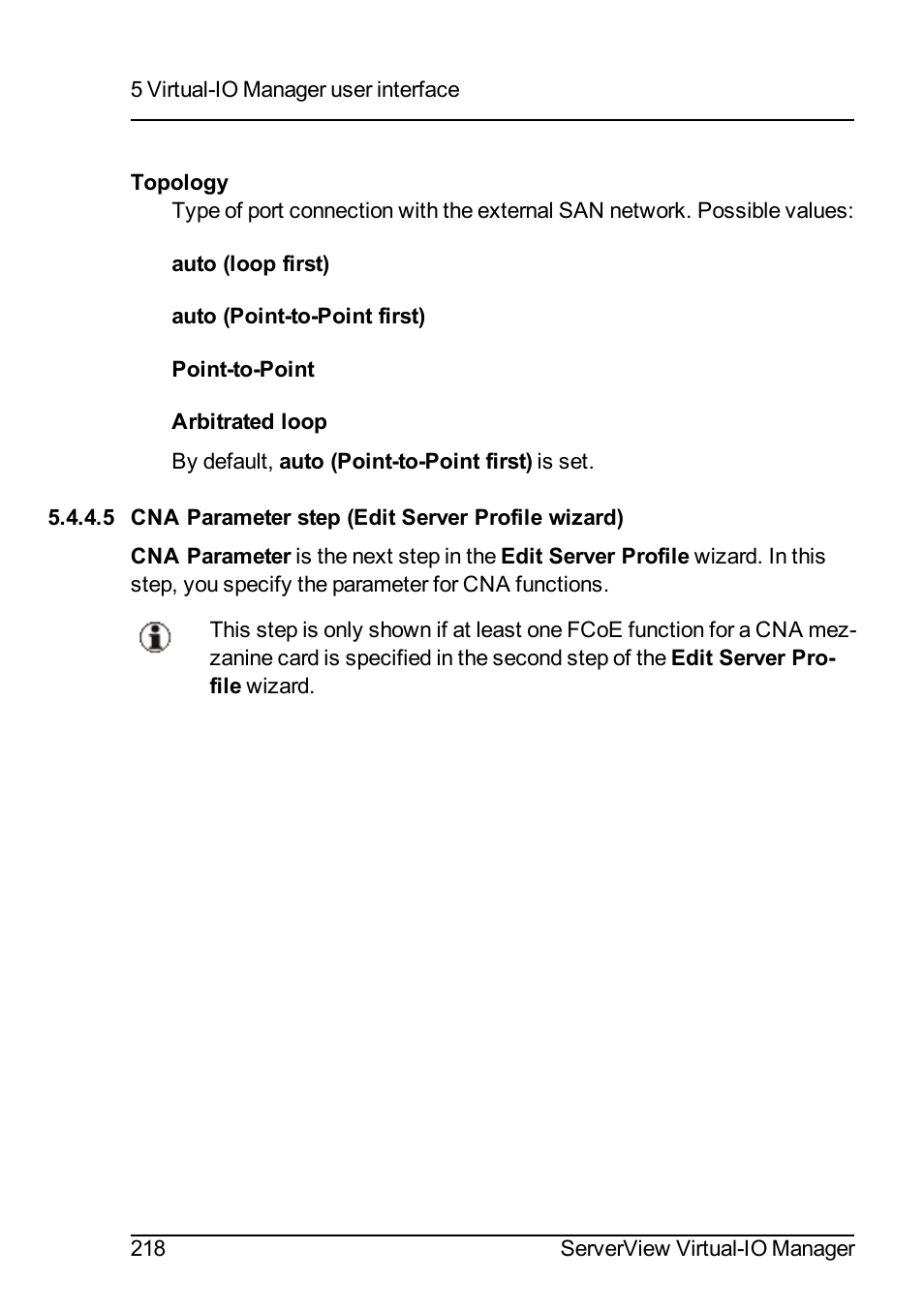5 cna parameter step (edit server profile wizard), Cna parameter step | FUJITSU ServerView Virtual-IO Manager V3.1 User Manual | Page 218 / 362