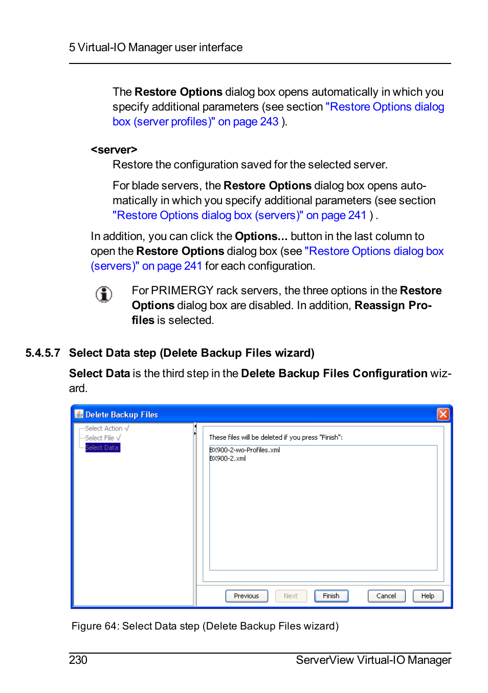 7 select data step (delete backup files wizard) | FUJITSU ServerView Virtual-IO Manager V3.1 User Manual | Page 230 / 362