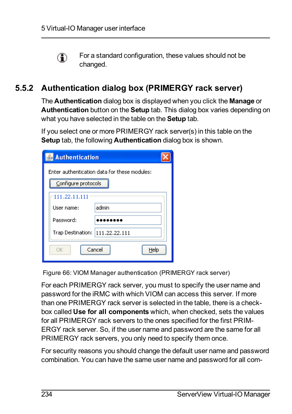2 authentication dialog box (primergy rack server) | FUJITSU ServerView Virtual-IO Manager V3.1 User Manual | Page 234 / 362