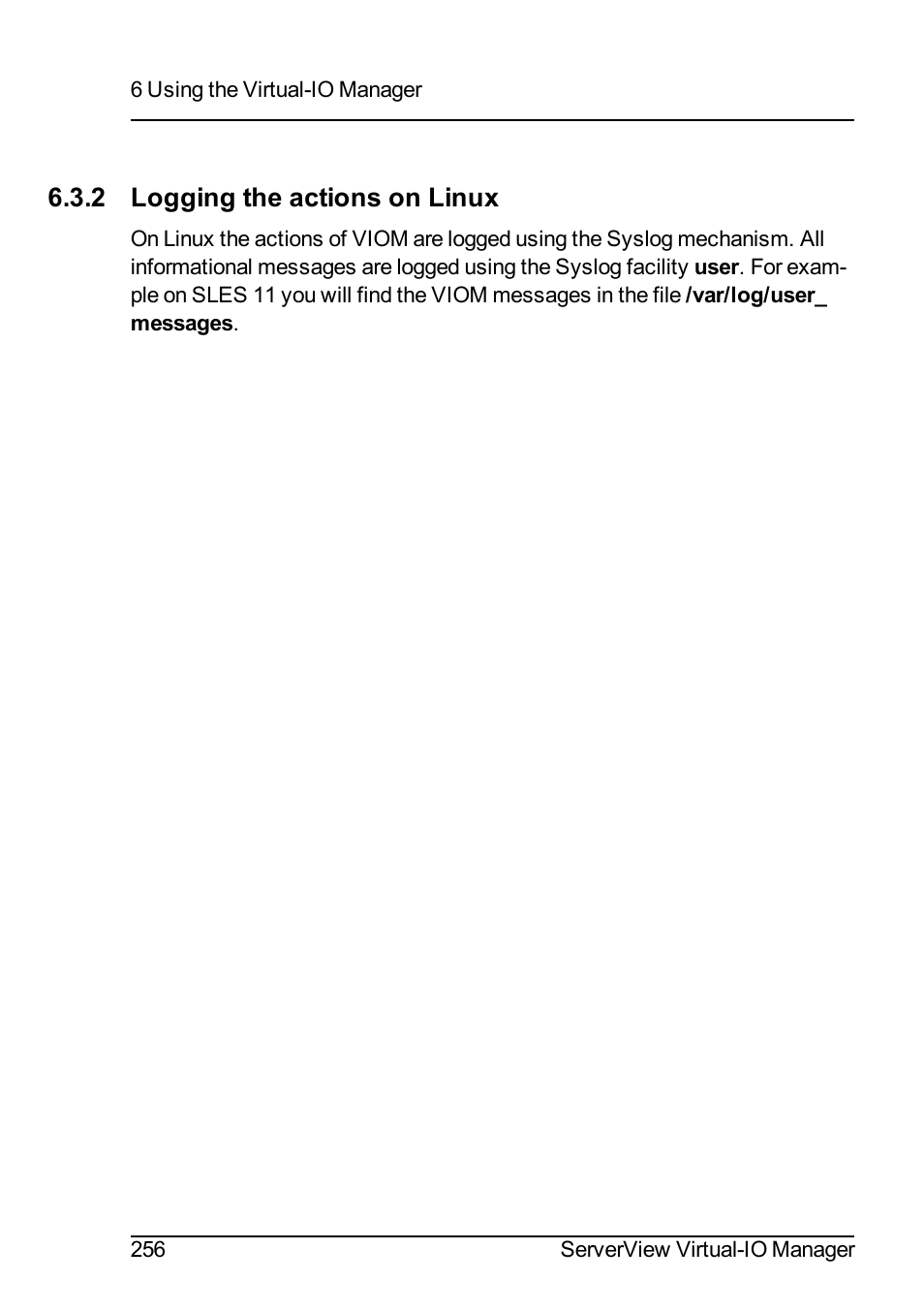 2 logging the actions on linux | FUJITSU ServerView Virtual-IO Manager V3.1 User Manual | Page 256 / 362