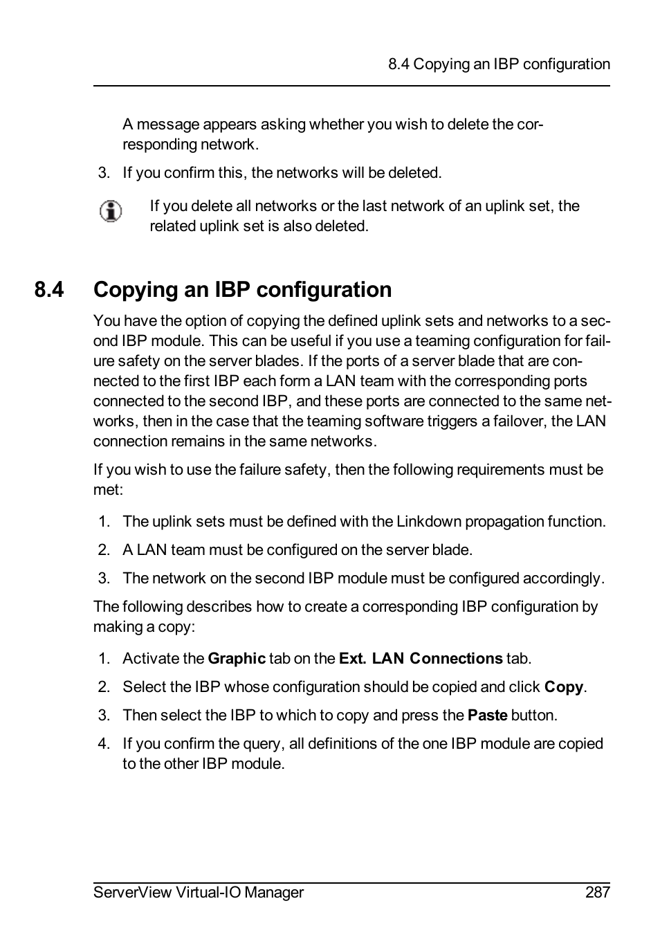 4 copying an ibp configuration | FUJITSU ServerView Virtual-IO Manager V3.1 User Manual | Page 287 / 362