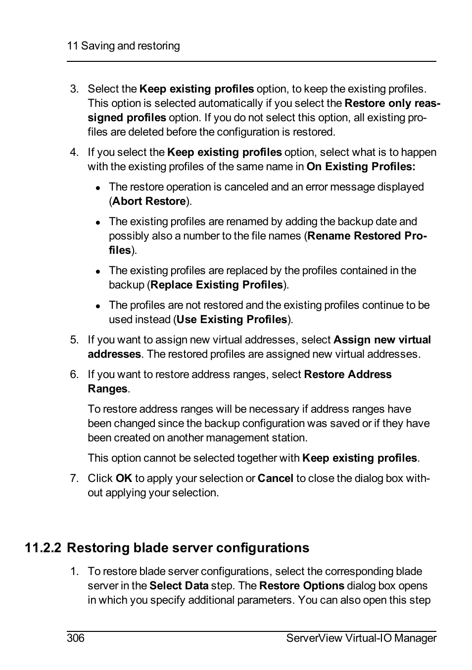 2 restoring blade server configurations | FUJITSU ServerView Virtual-IO Manager V3.1 User Manual | Page 306 / 362