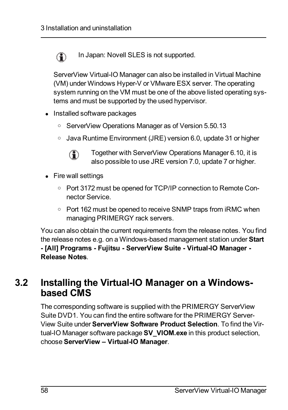 Installing the virtual-io man | FUJITSU ServerView Virtual-IO Manager V3.1 User Manual | Page 58 / 362