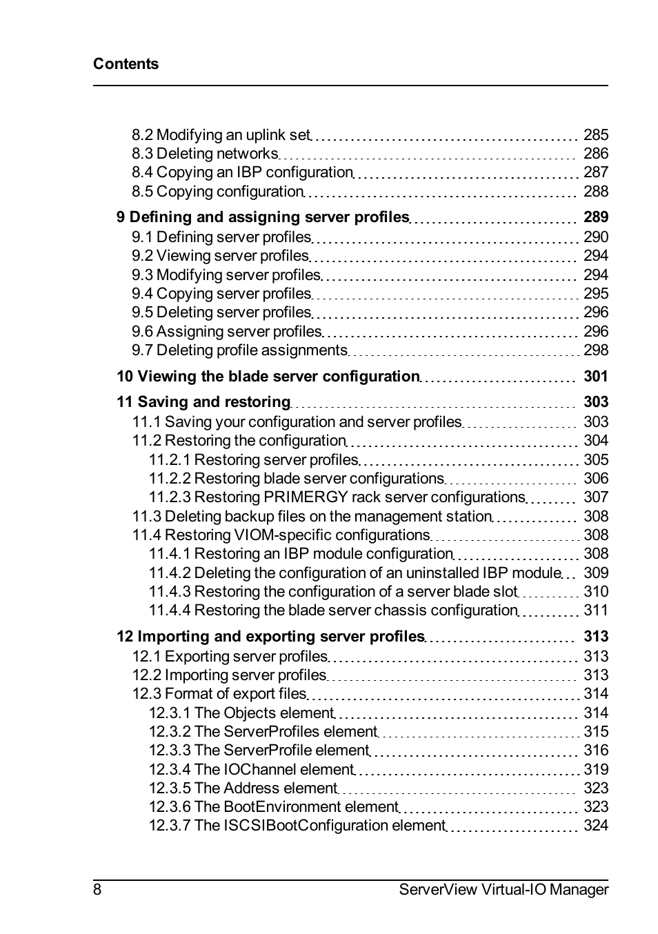 FUJITSU ServerView Virtual-IO Manager V3.1 User Manual | Page 8 / 362