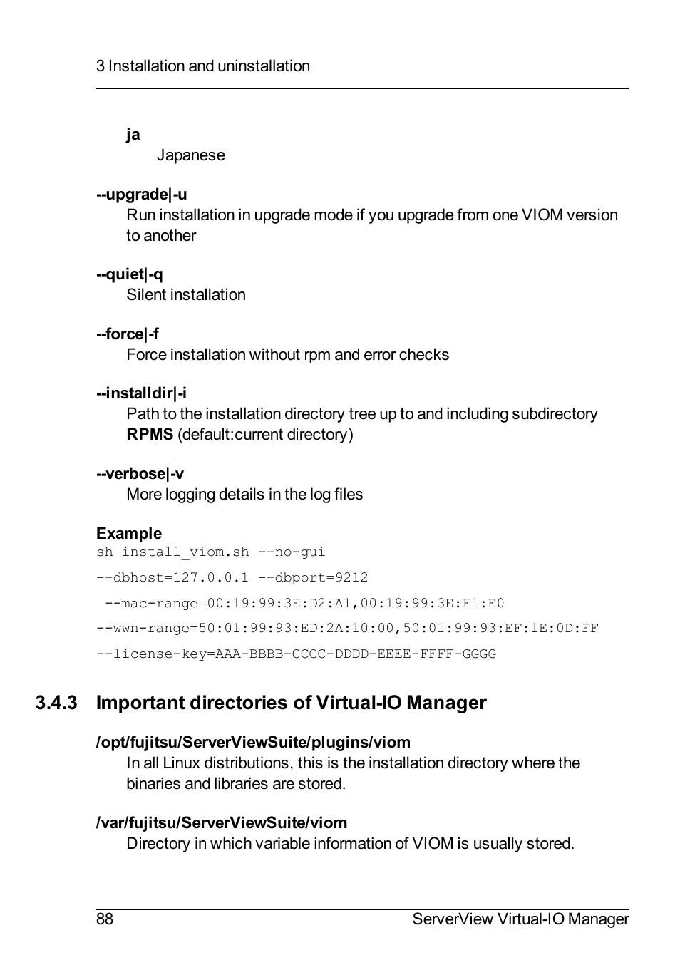 3 important directories of virtual-io manager | FUJITSU ServerView Virtual-IO Manager V3.1 User Manual | Page 88 / 362