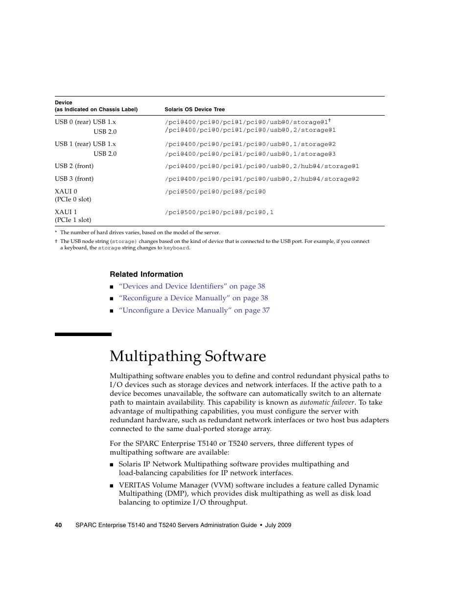 Related information, Multipathing software | FUJITSU T5140 User Manual | Page 56 / 76