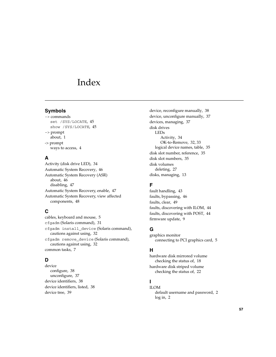 Index | FUJITSU T5140 User Manual | Page 73 / 76