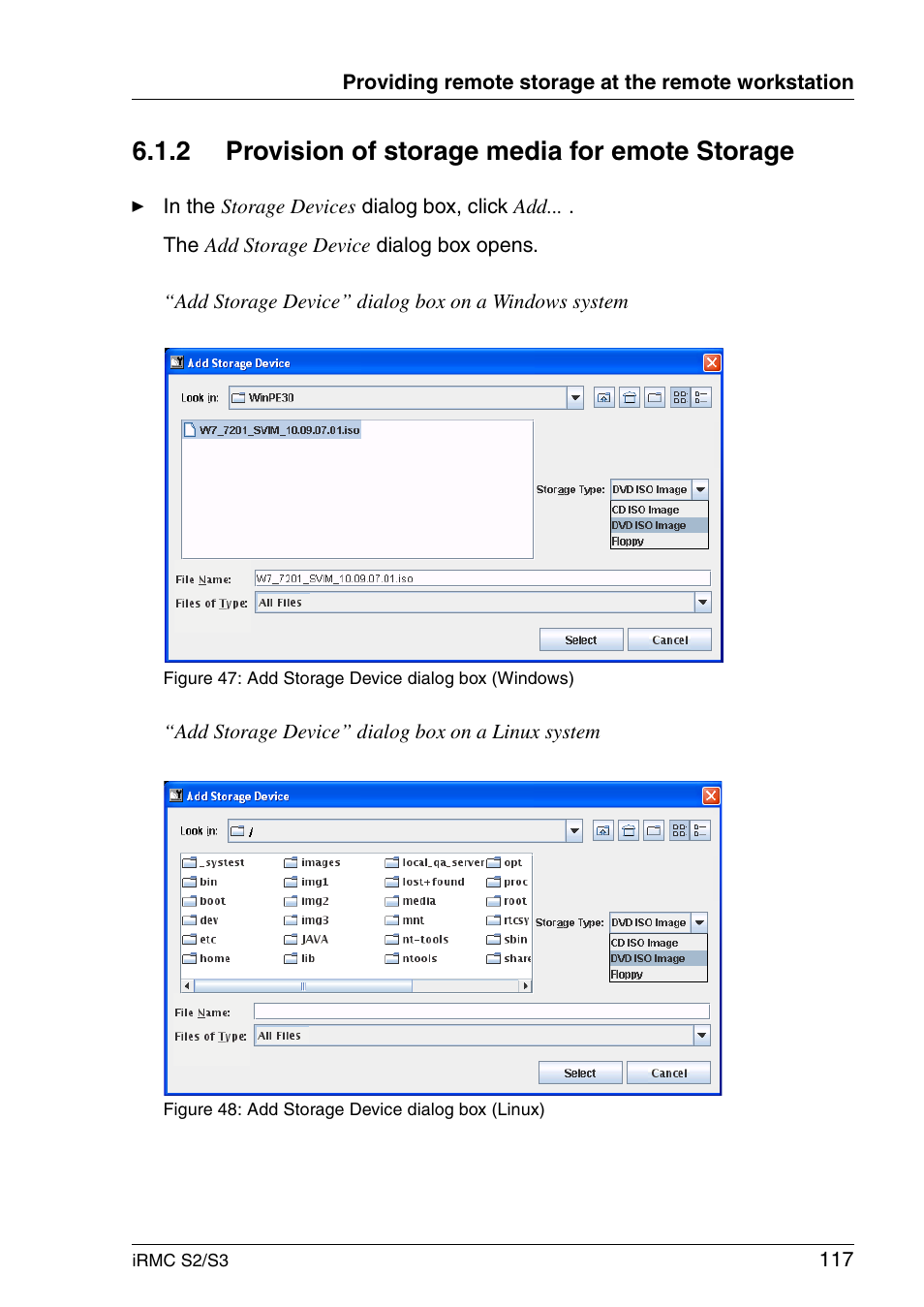 Provision of storage media for emote storage, 2 provision of storage media for emote storage | FUJITSU INTEGRATED REMOTE MANAGEMENT CONTROLLER IRMC S2/S3 User Manual | Page 117 / 426