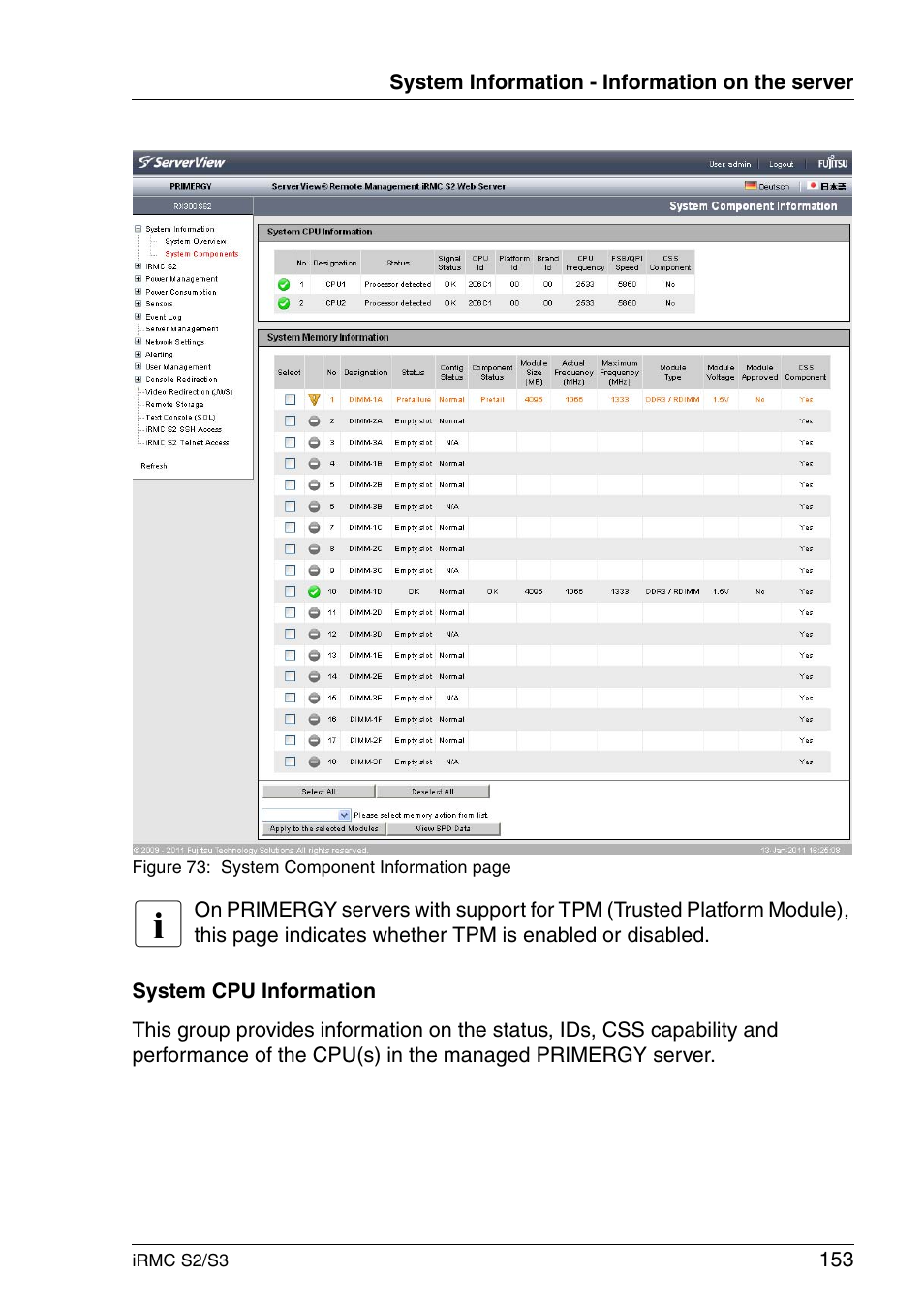 FUJITSU INTEGRATED REMOTE MANAGEMENT CONTROLLER IRMC S2/S3 User Manual | Page 153 / 426