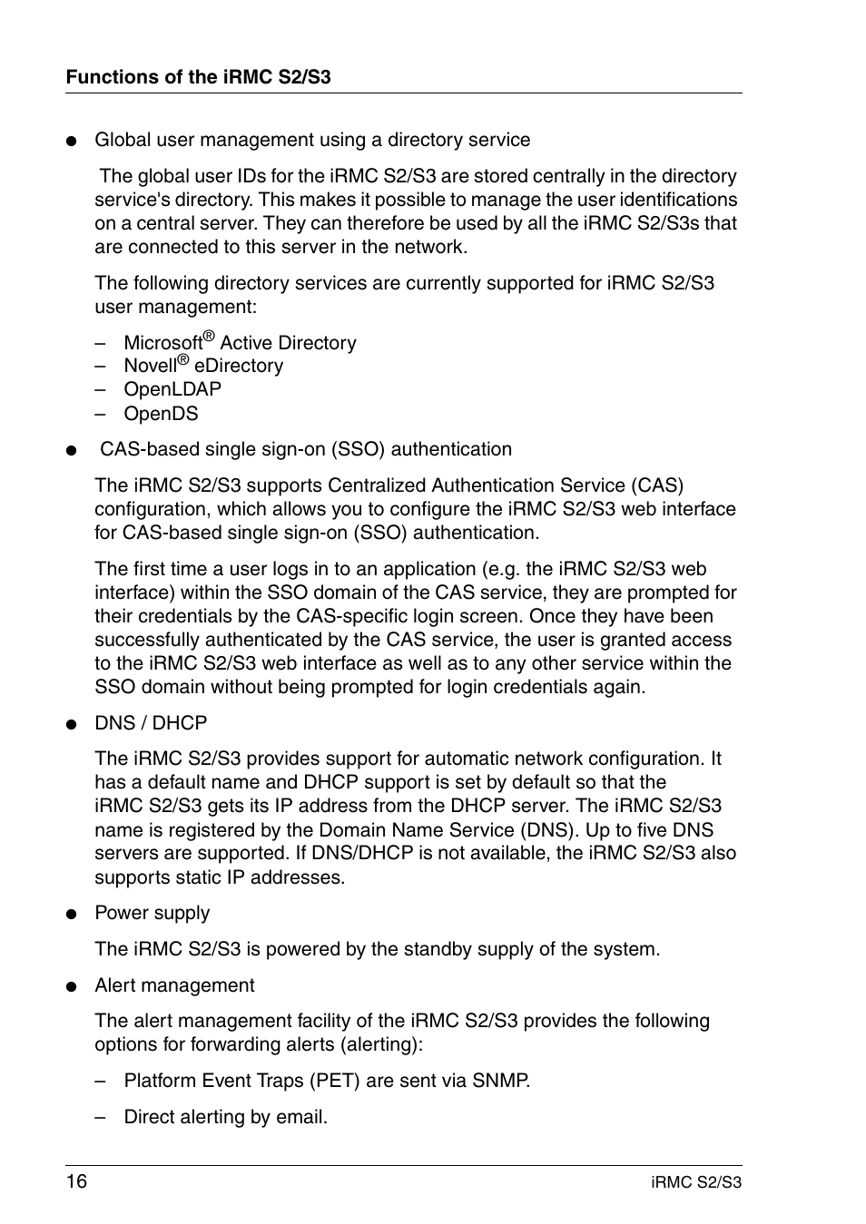 FUJITSU INTEGRATED REMOTE MANAGEMENT CONTROLLER IRMC S2/S3 User Manual | Page 16 / 426