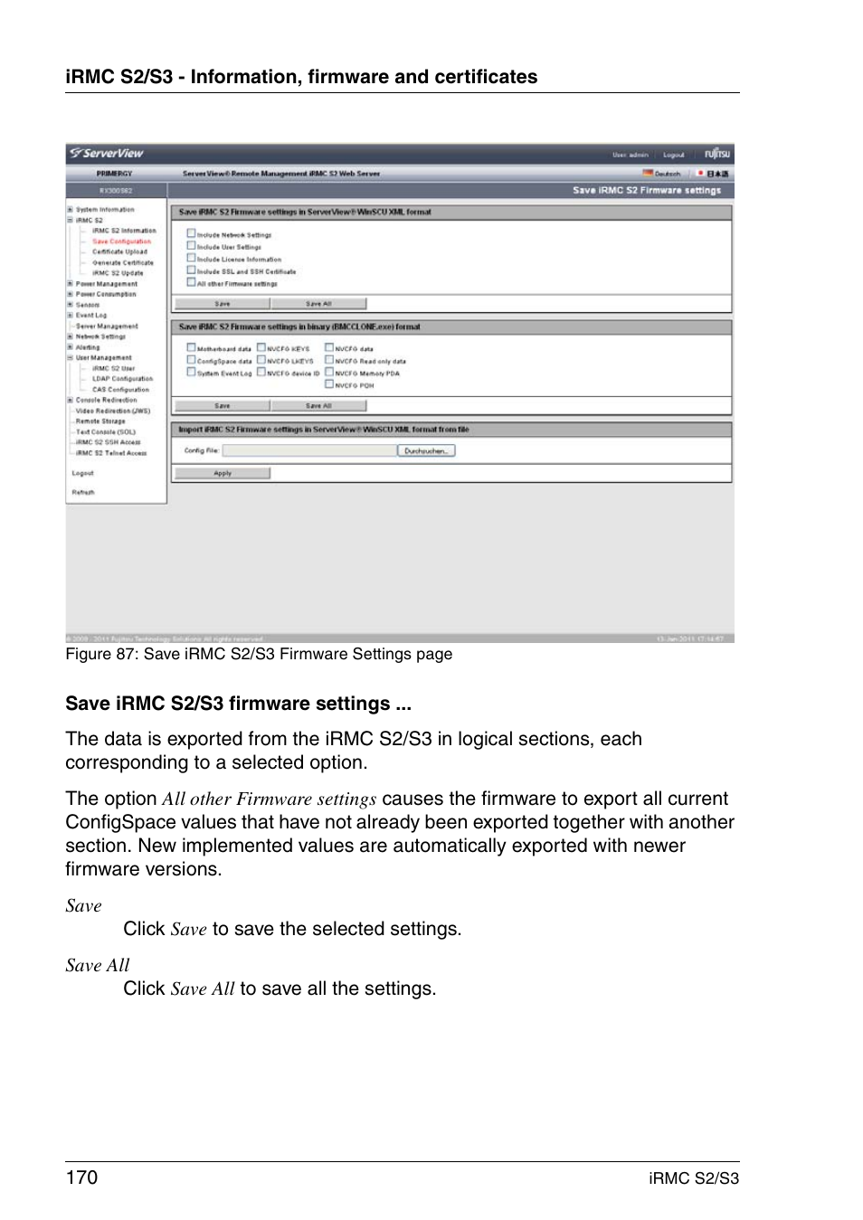 FUJITSU INTEGRATED REMOTE MANAGEMENT CONTROLLER IRMC S2/S3 User Manual | Page 170 / 426