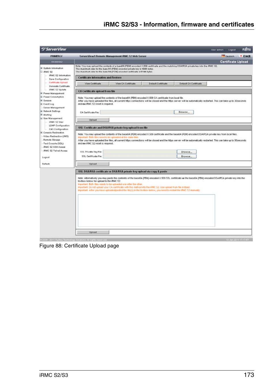 FUJITSU INTEGRATED REMOTE MANAGEMENT CONTROLLER IRMC S2/S3 User Manual | Page 173 / 426