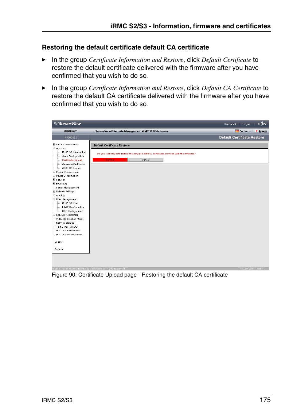 FUJITSU INTEGRATED REMOTE MANAGEMENT CONTROLLER IRMC S2/S3 User Manual | Page 175 / 426