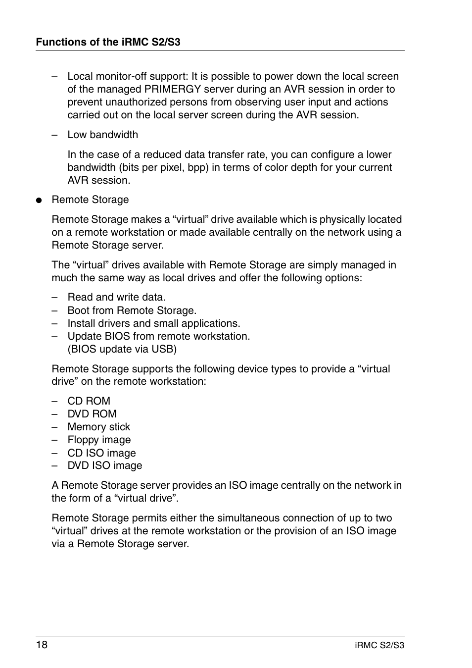 FUJITSU INTEGRATED REMOTE MANAGEMENT CONTROLLER IRMC S2/S3 User Manual | Page 18 / 426