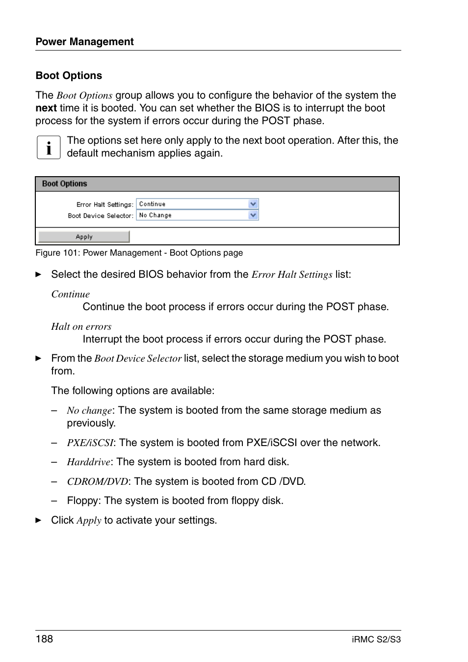 FUJITSU INTEGRATED REMOTE MANAGEMENT CONTROLLER IRMC S2/S3 User Manual | Page 188 / 426