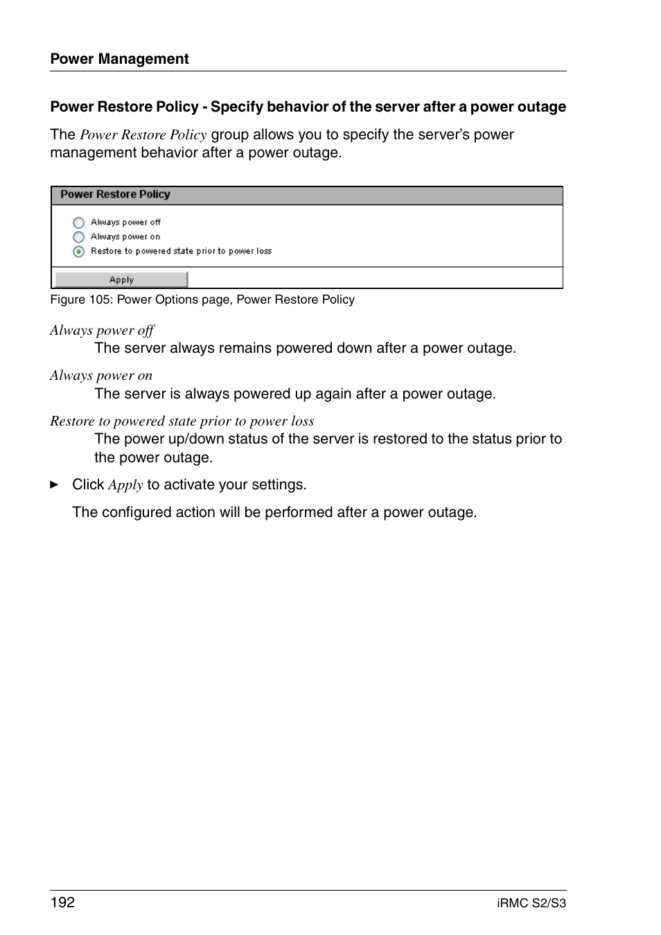 FUJITSU INTEGRATED REMOTE MANAGEMENT CONTROLLER IRMC S2/S3 User Manual | Page 192 / 426