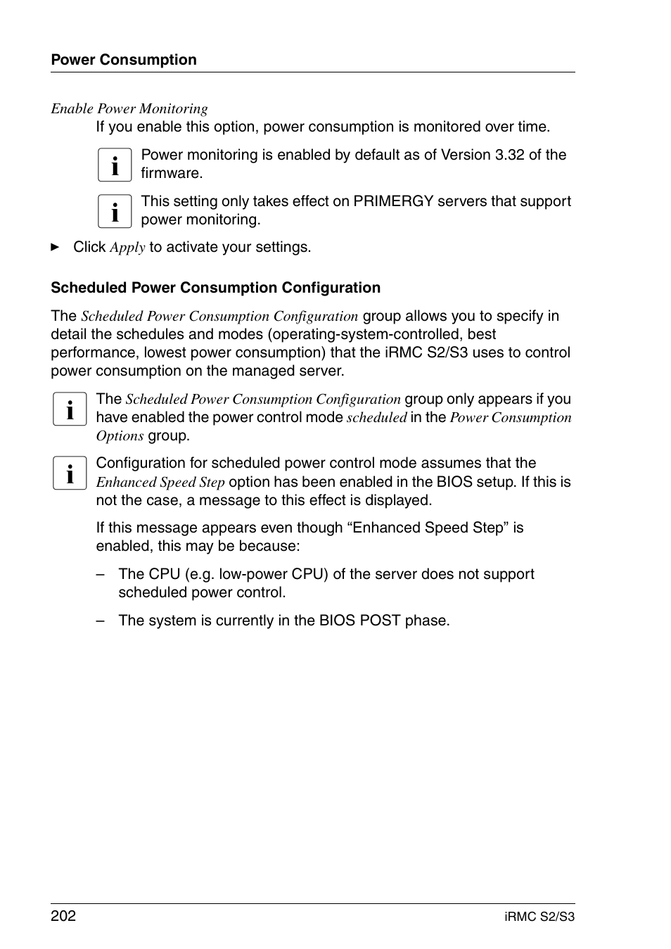 Scheduled power | FUJITSU INTEGRATED REMOTE MANAGEMENT CONTROLLER IRMC S2/S3 User Manual | Page 202 / 426