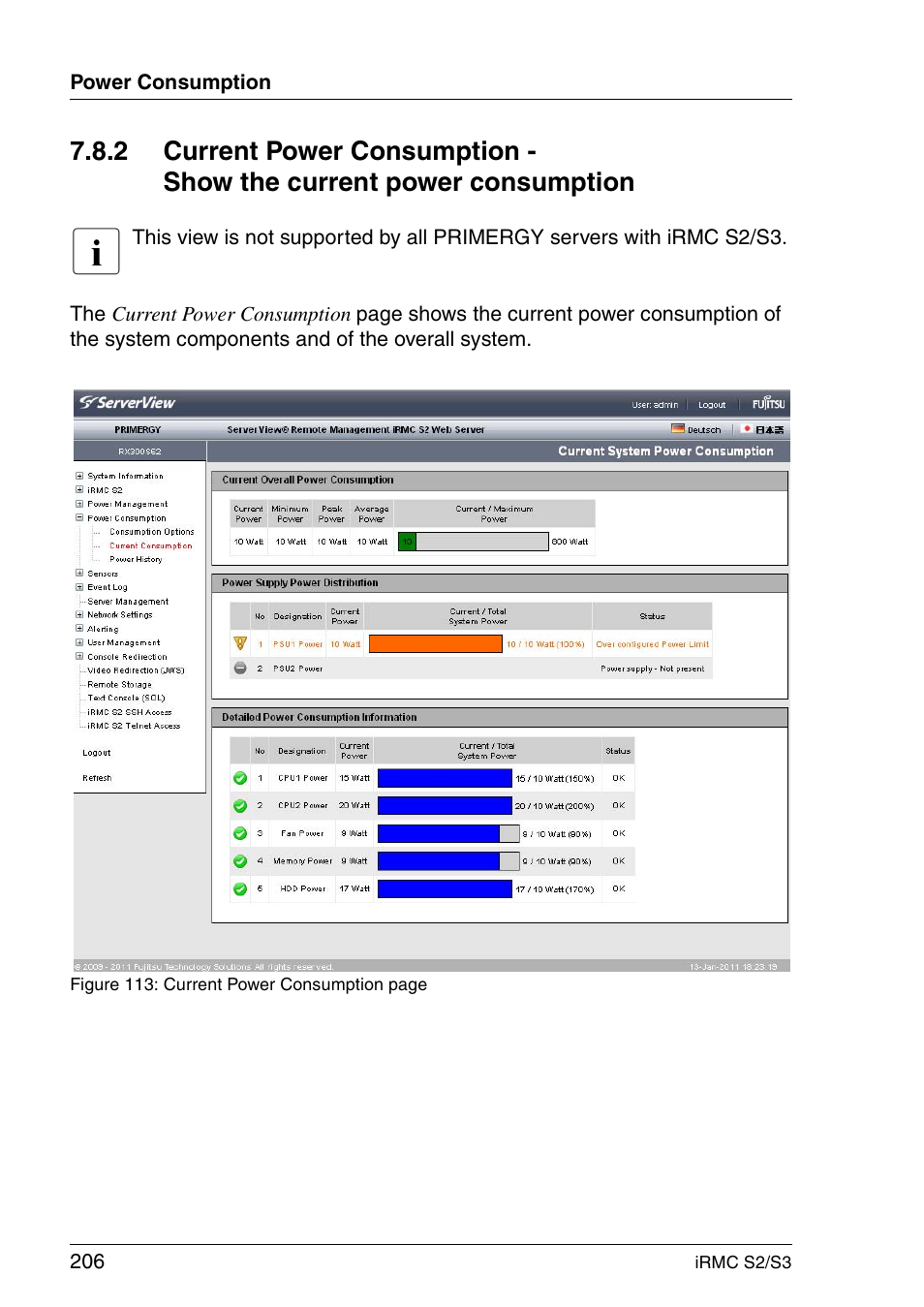 FUJITSU INTEGRATED REMOTE MANAGEMENT CONTROLLER IRMC S2/S3 User Manual | Page 206 / 426