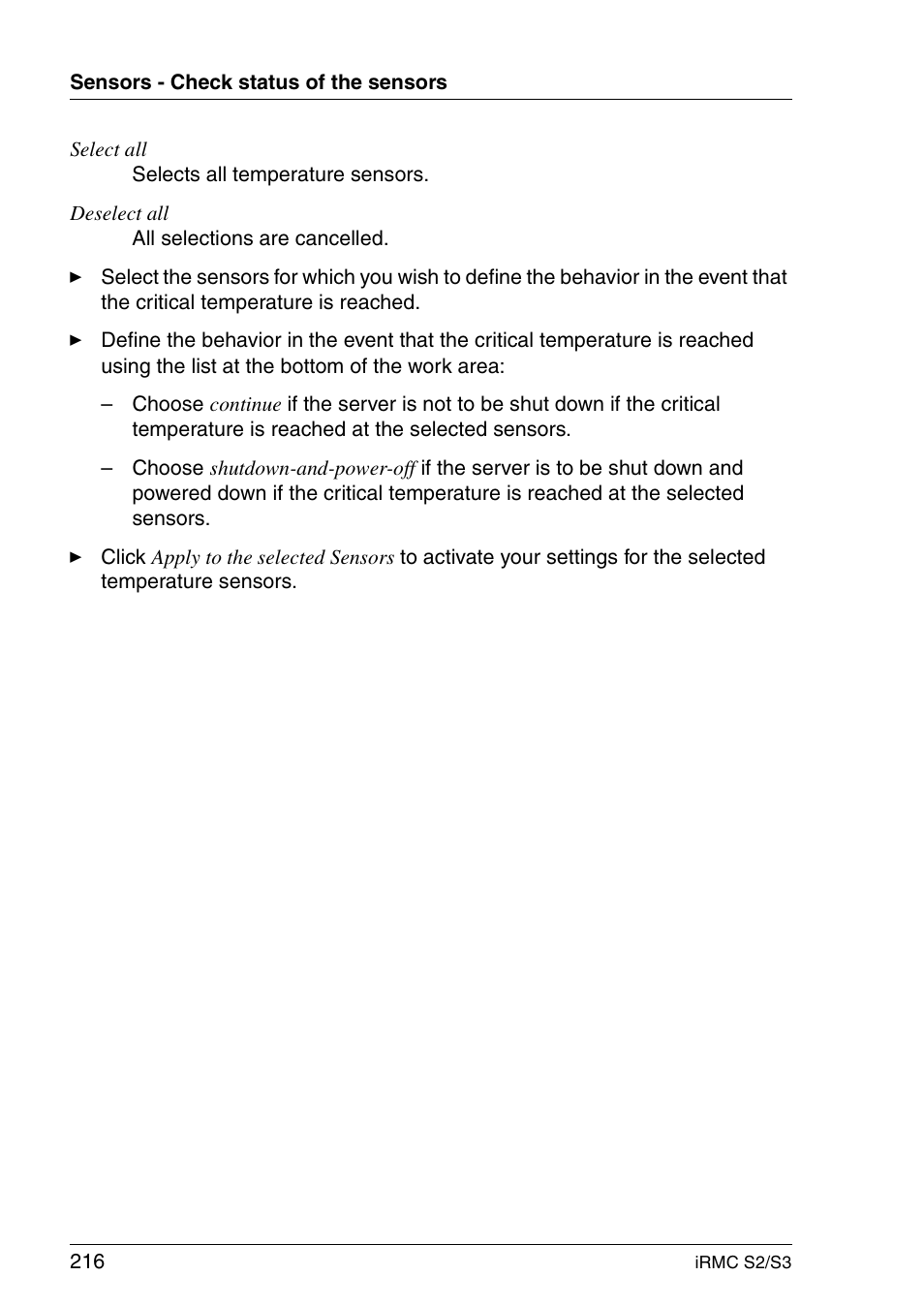 FUJITSU INTEGRATED REMOTE MANAGEMENT CONTROLLER IRMC S2/S3 User Manual | Page 216 / 426