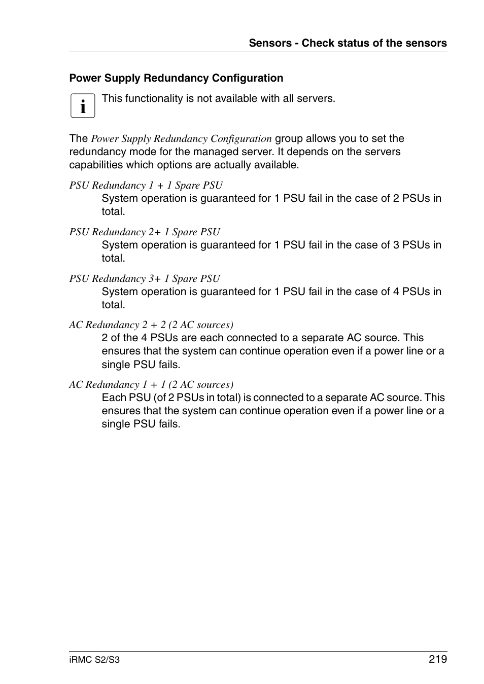 FUJITSU INTEGRATED REMOTE MANAGEMENT CONTROLLER IRMC S2/S3 User Manual | Page 219 / 426