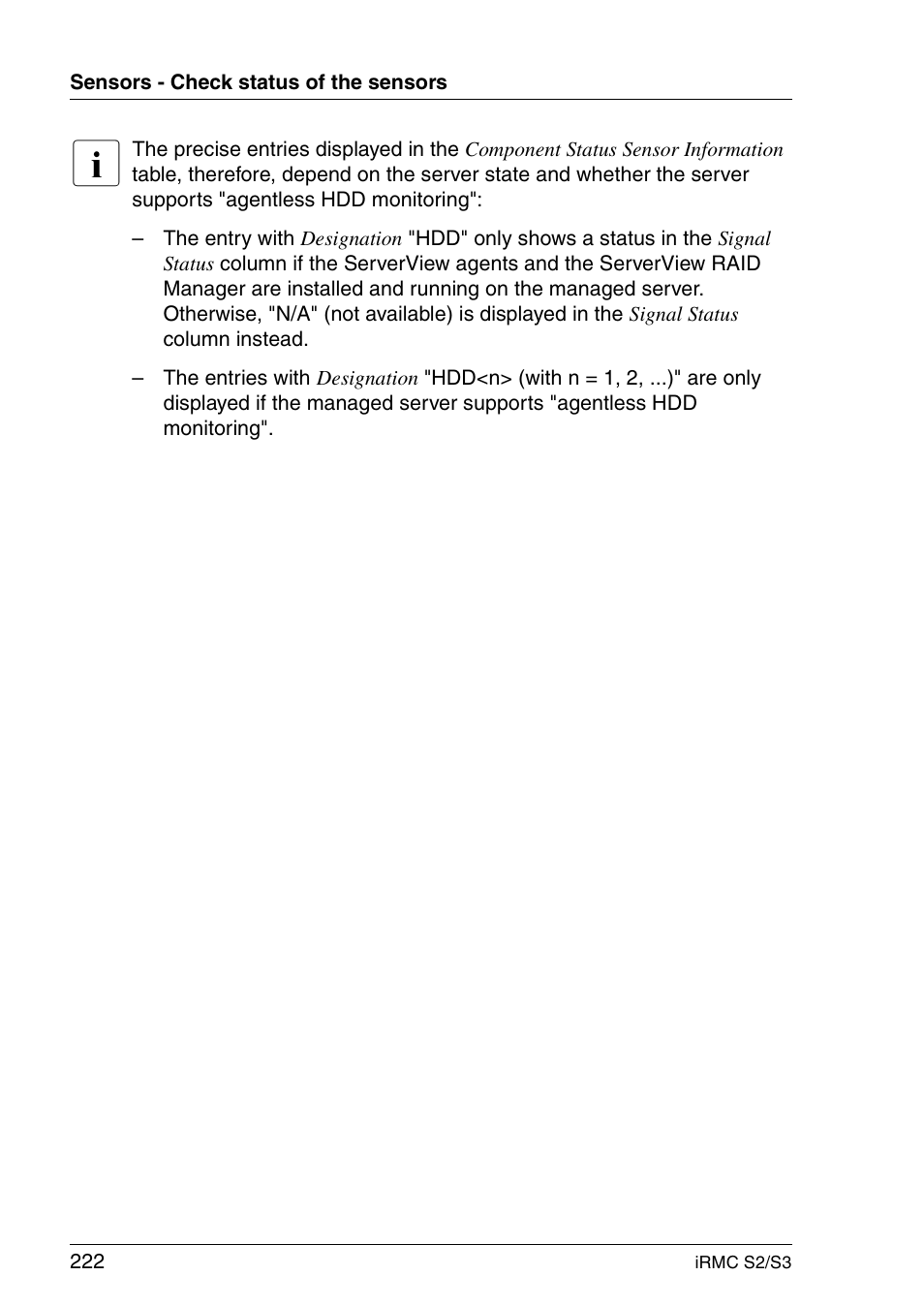 FUJITSU INTEGRATED REMOTE MANAGEMENT CONTROLLER IRMC S2/S3 User Manual | Page 222 / 426