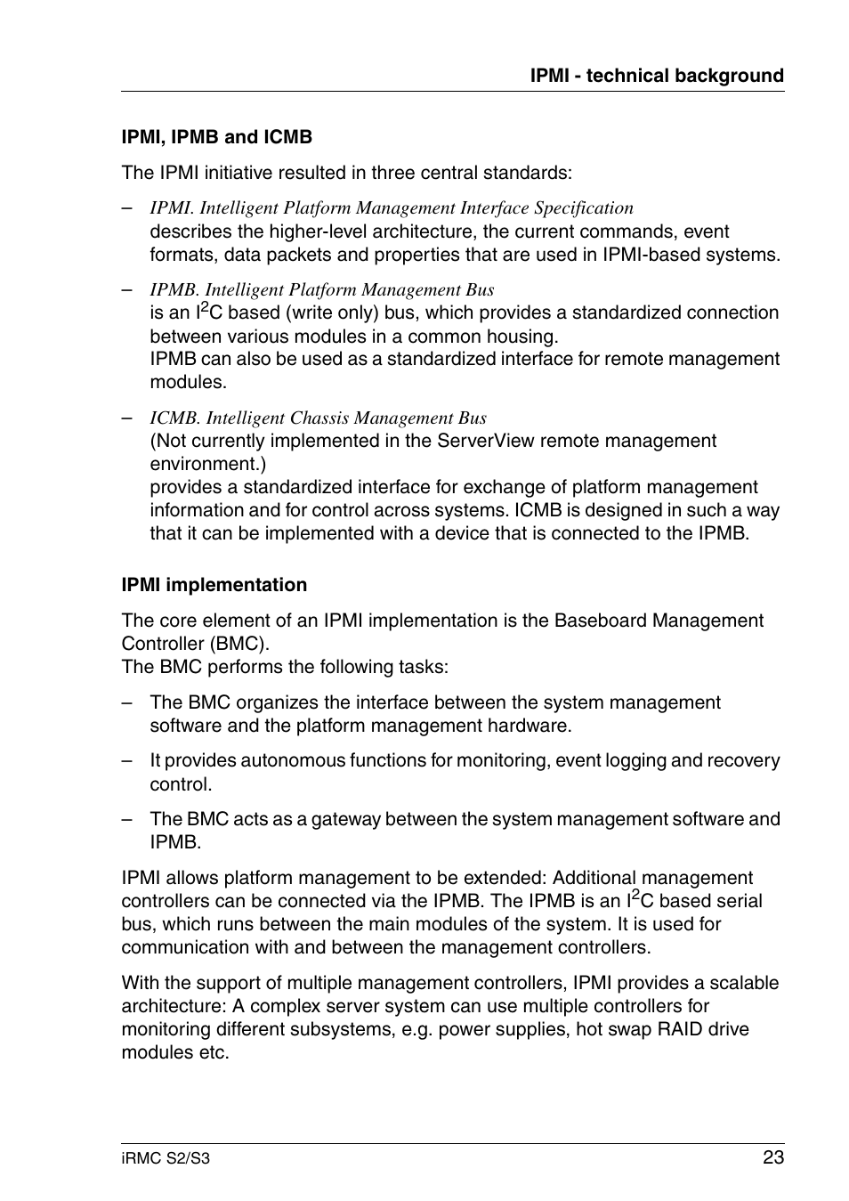 FUJITSU INTEGRATED REMOTE MANAGEMENT CONTROLLER IRMC S2/S3 User Manual | Page 23 / 426