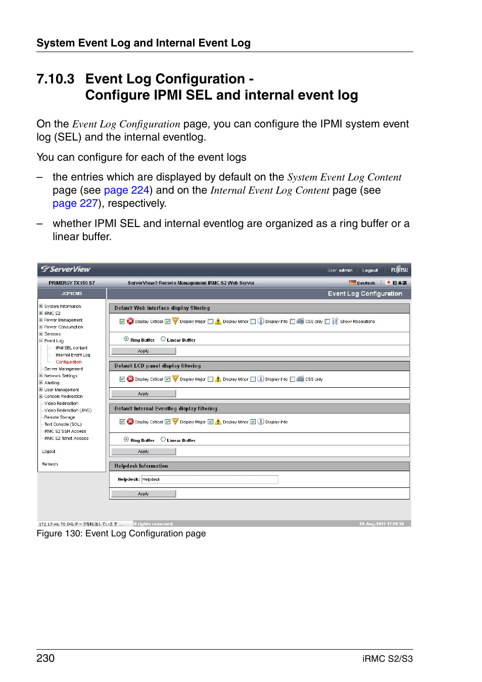 FUJITSU INTEGRATED REMOTE MANAGEMENT CONTROLLER IRMC S2/S3 User Manual | Page 230 / 426