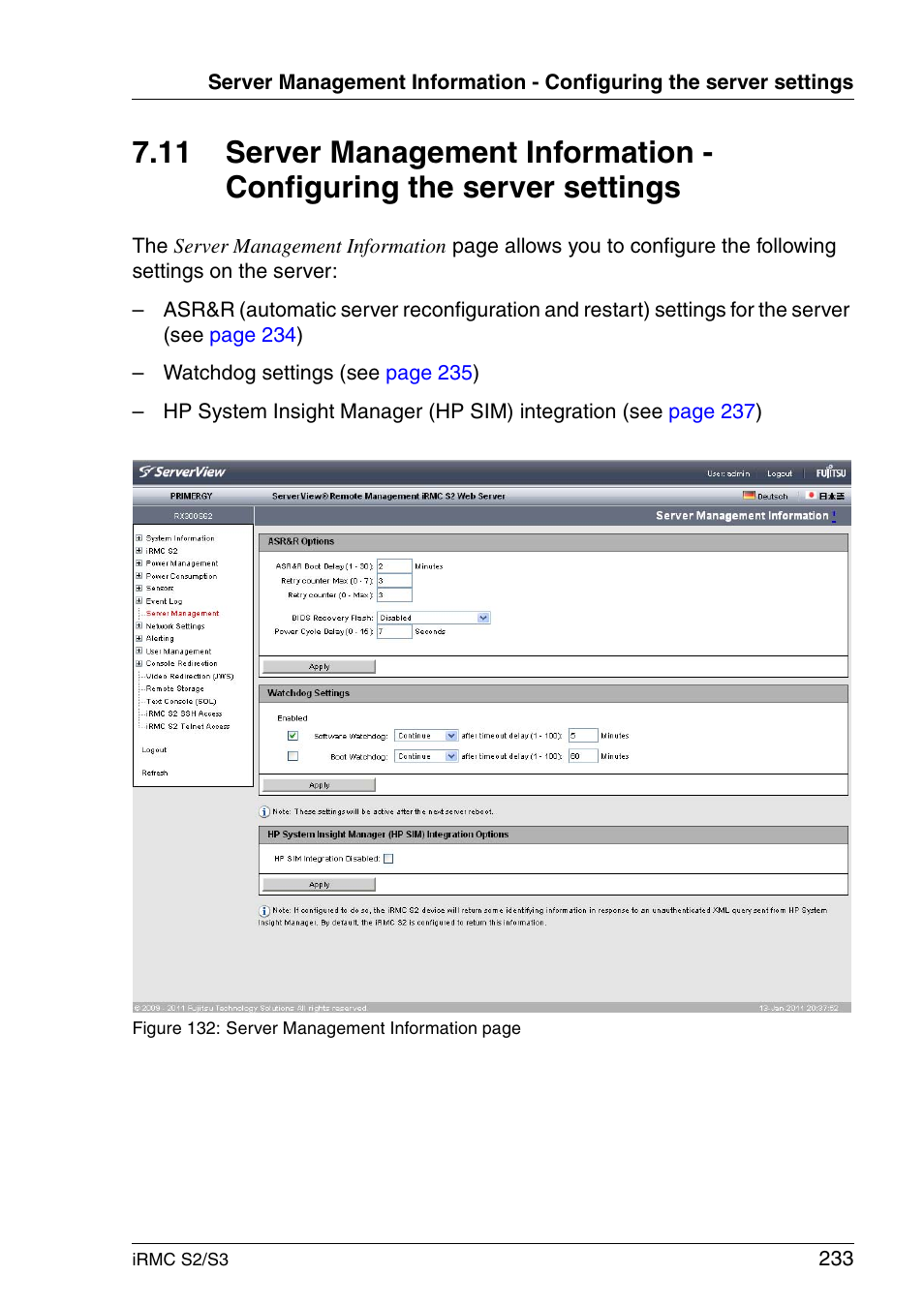 FUJITSU INTEGRATED REMOTE MANAGEMENT CONTROLLER IRMC S2/S3 User Manual | Page 233 / 426