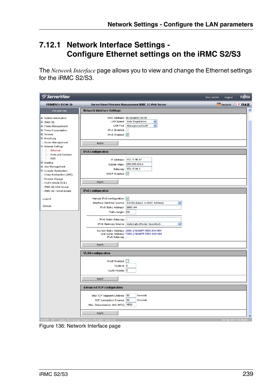 Section | FUJITSU INTEGRATED REMOTE MANAGEMENT CONTROLLER IRMC S2/S3 User Manual | Page 239 / 426