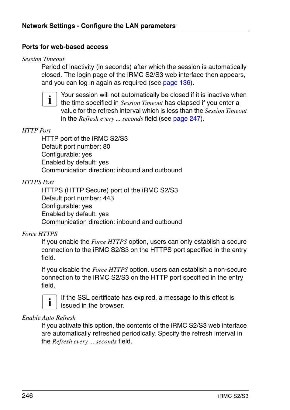 Enable auto refresh | FUJITSU INTEGRATED REMOTE MANAGEMENT CONTROLLER IRMC S2/S3 User Manual | Page 246 / 426