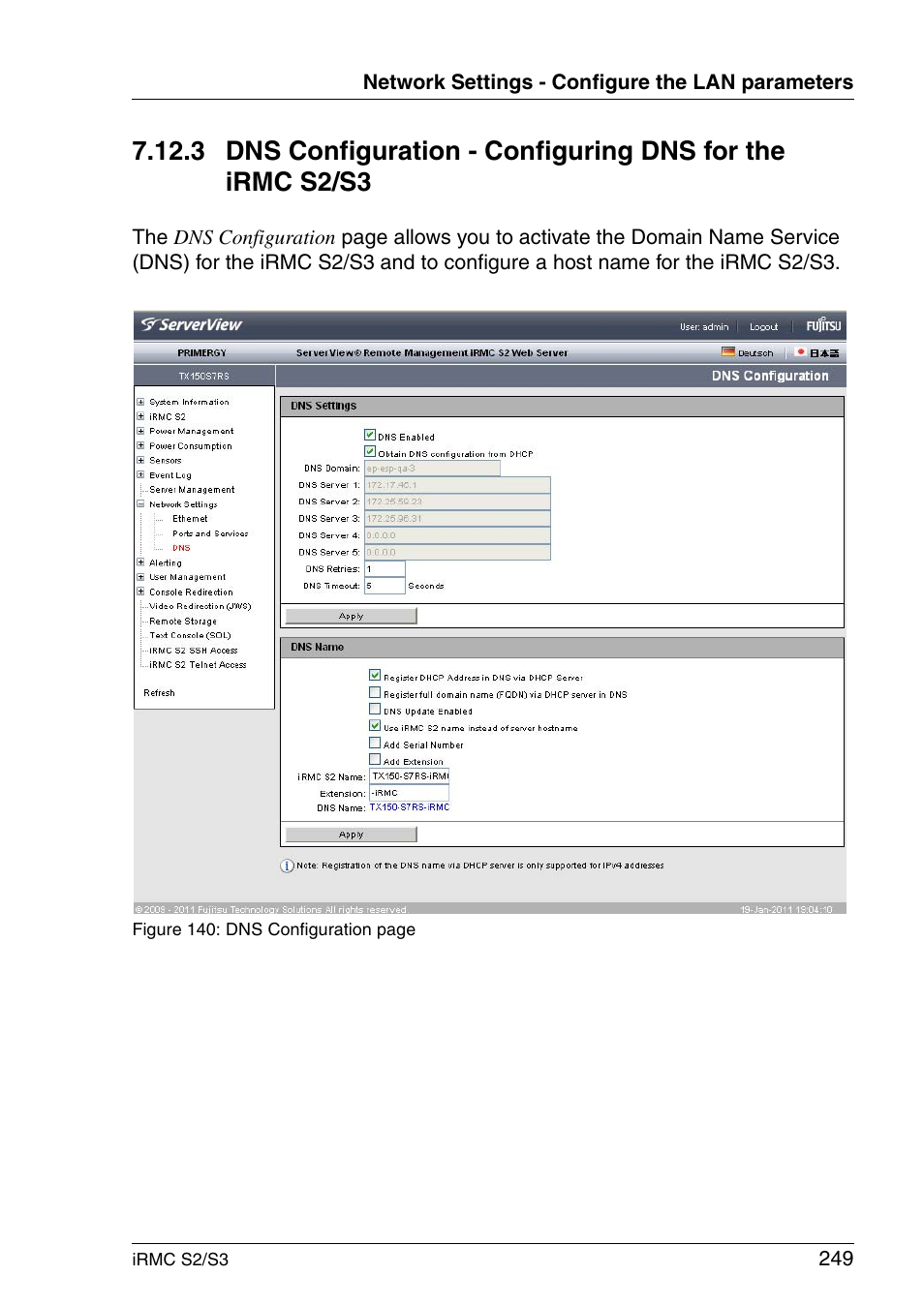 FUJITSU INTEGRATED REMOTE MANAGEMENT CONTROLLER IRMC S2/S3 User Manual | Page 249 / 426