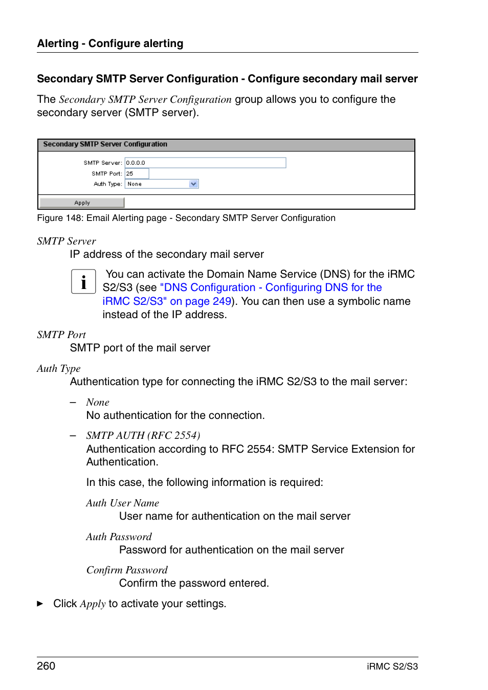 FUJITSU INTEGRATED REMOTE MANAGEMENT CONTROLLER IRMC S2/S3 User Manual | Page 260 / 426