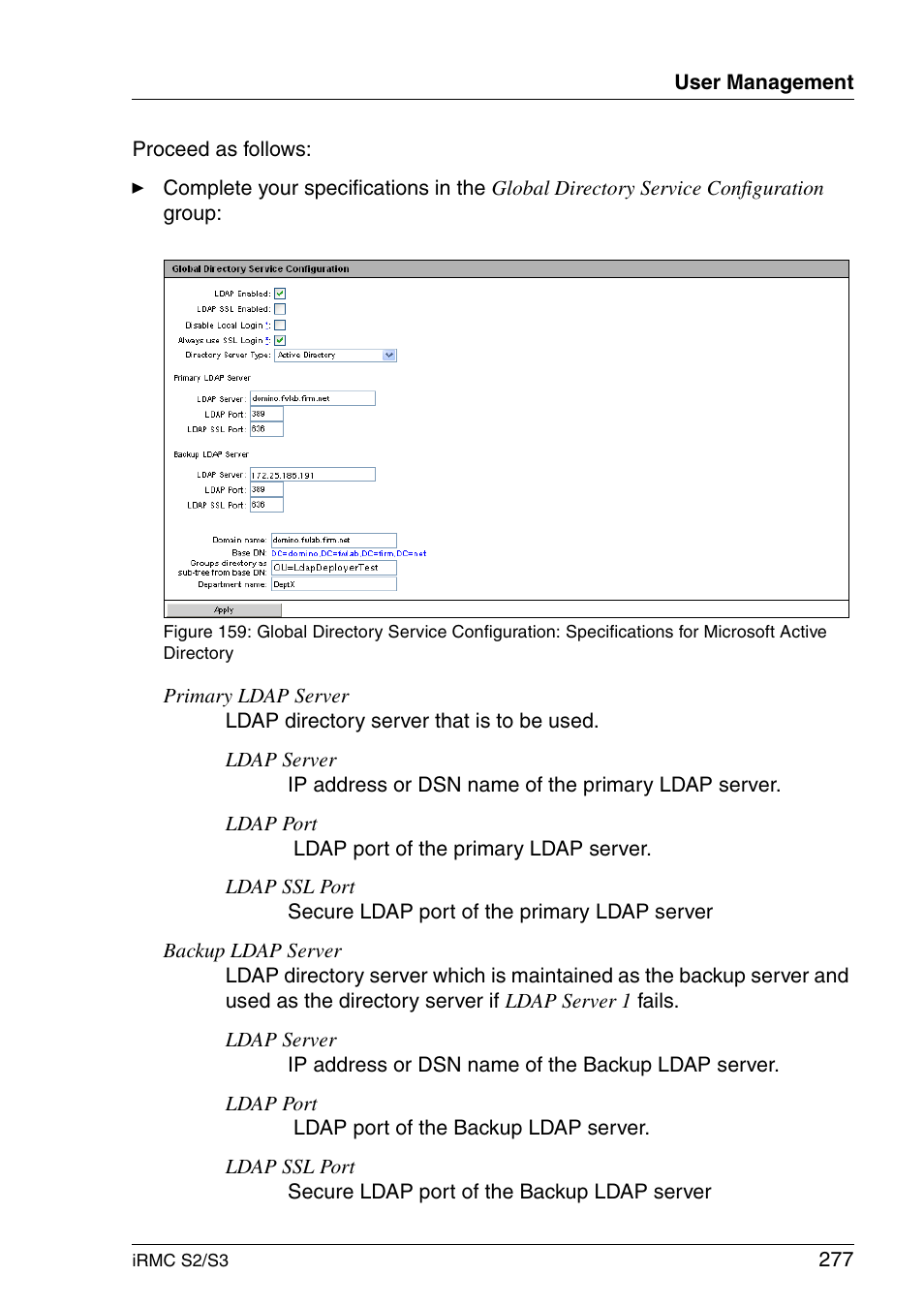 FUJITSU INTEGRATED REMOTE MANAGEMENT CONTROLLER IRMC S2/S3 User Manual | Page 277 / 426