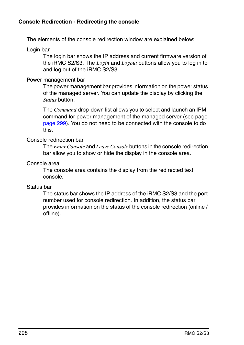 FUJITSU INTEGRATED REMOTE MANAGEMENT CONTROLLER IRMC S2/S3 User Manual | Page 298 / 426