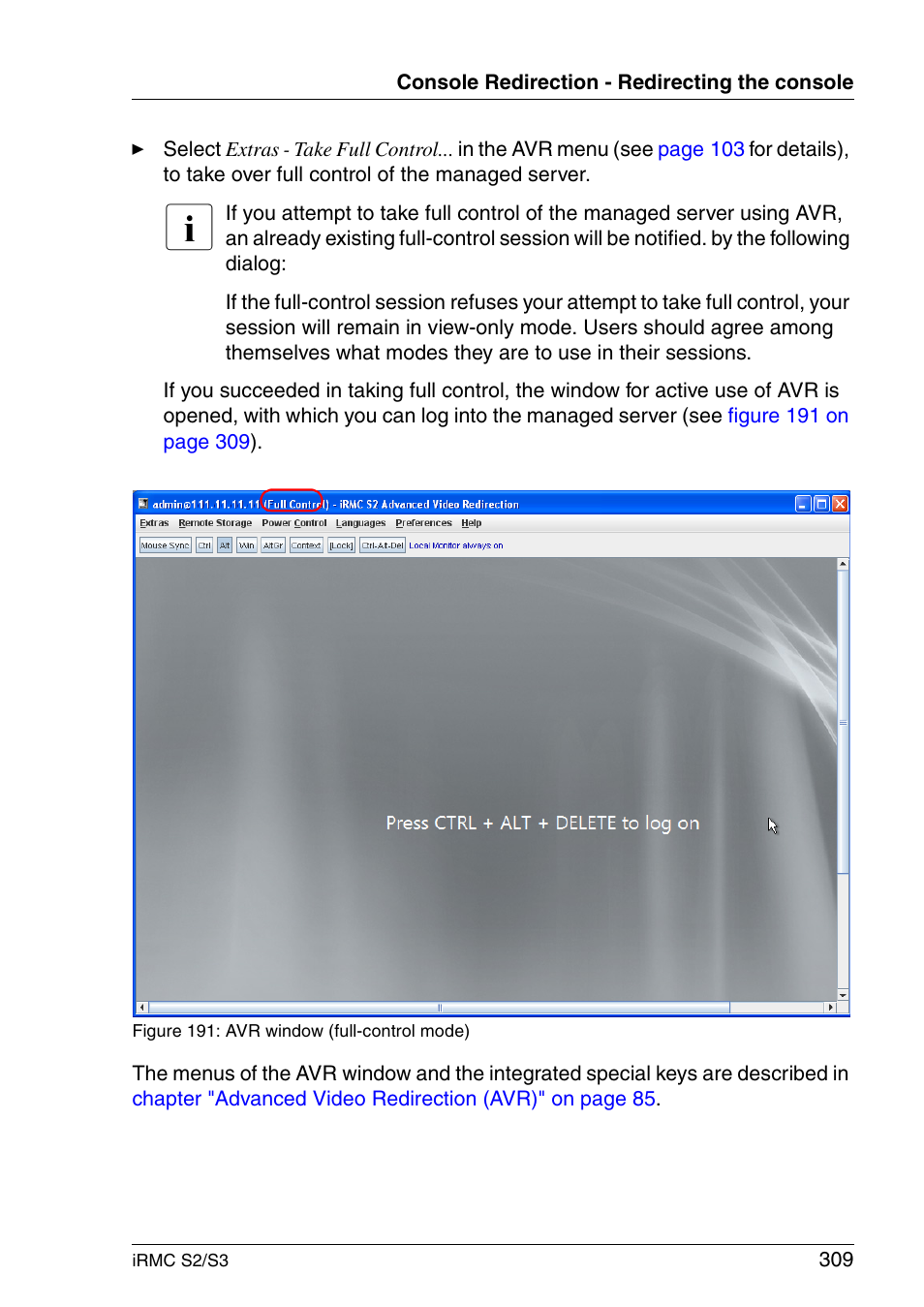 FUJITSU INTEGRATED REMOTE MANAGEMENT CONTROLLER IRMC S2/S3 User Manual | Page 309 / 426