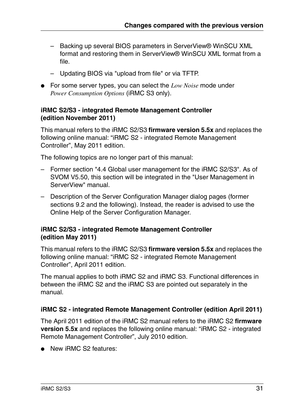 FUJITSU INTEGRATED REMOTE MANAGEMENT CONTROLLER IRMC S2/S3 User Manual | Page 31 / 426