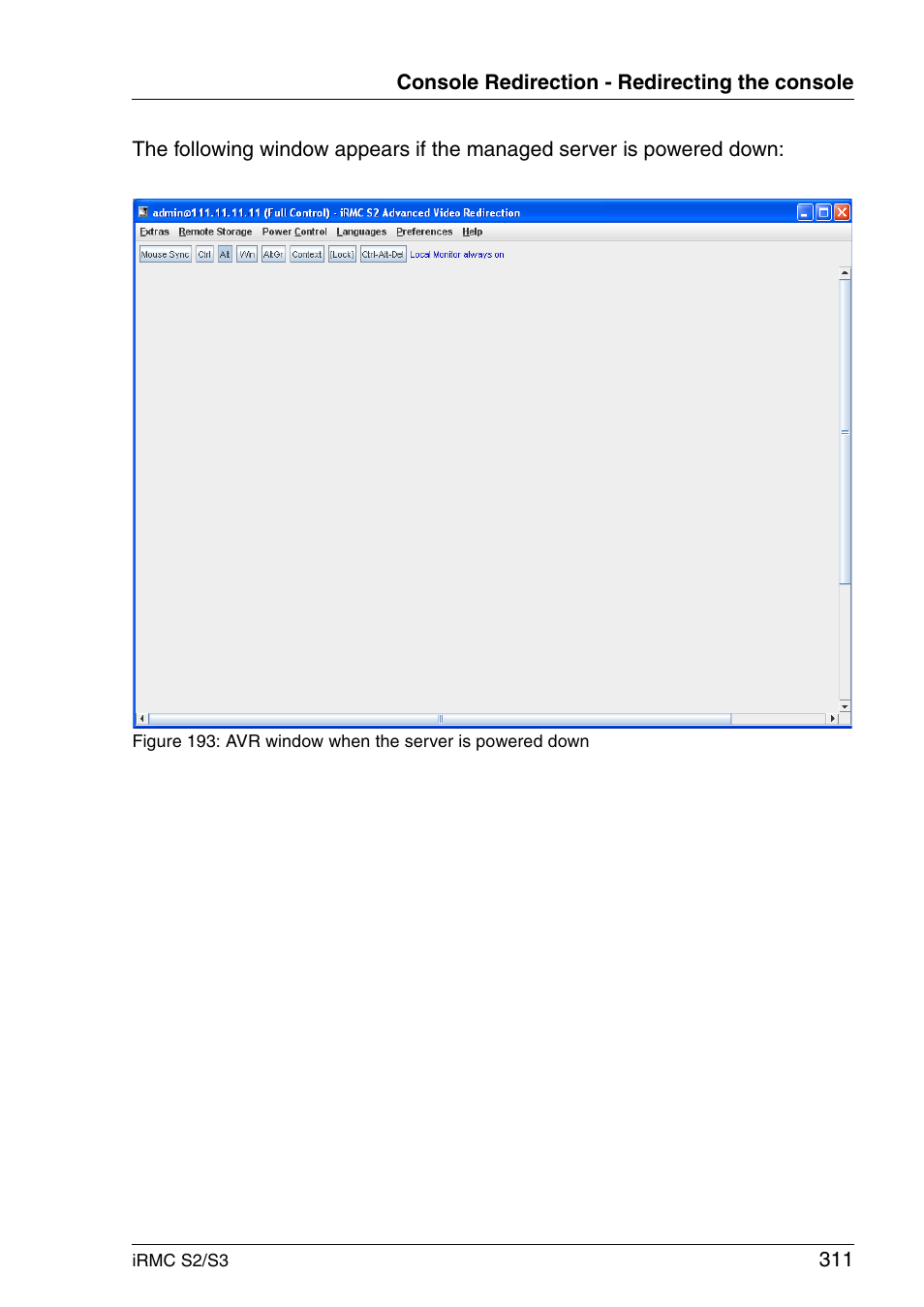 FUJITSU INTEGRATED REMOTE MANAGEMENT CONTROLLER IRMC S2/S3 User Manual | Page 311 / 426