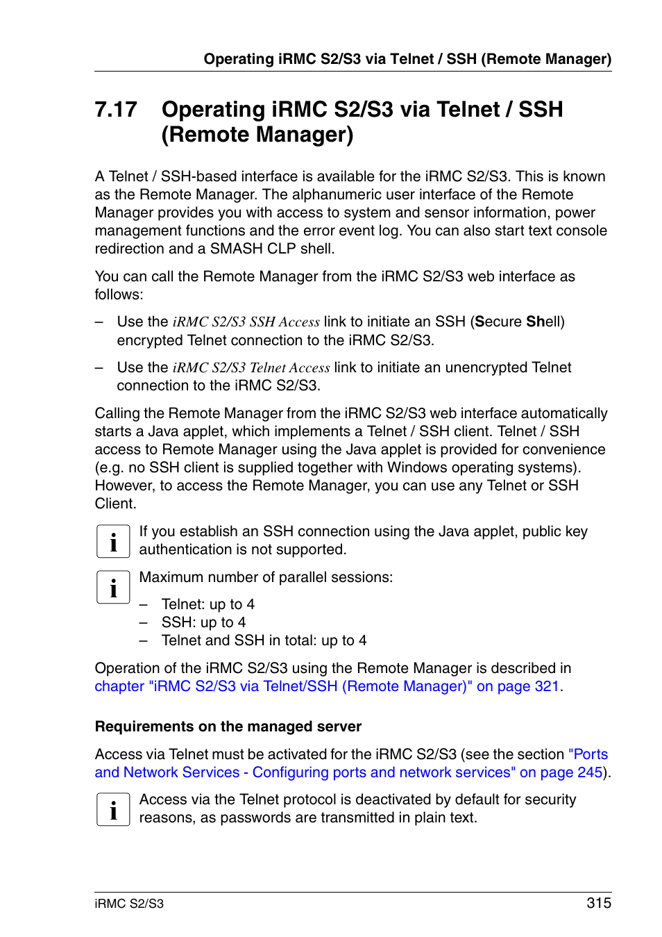 FUJITSU INTEGRATED REMOTE MANAGEMENT CONTROLLER IRMC S2/S3 User Manual | Page 315 / 426