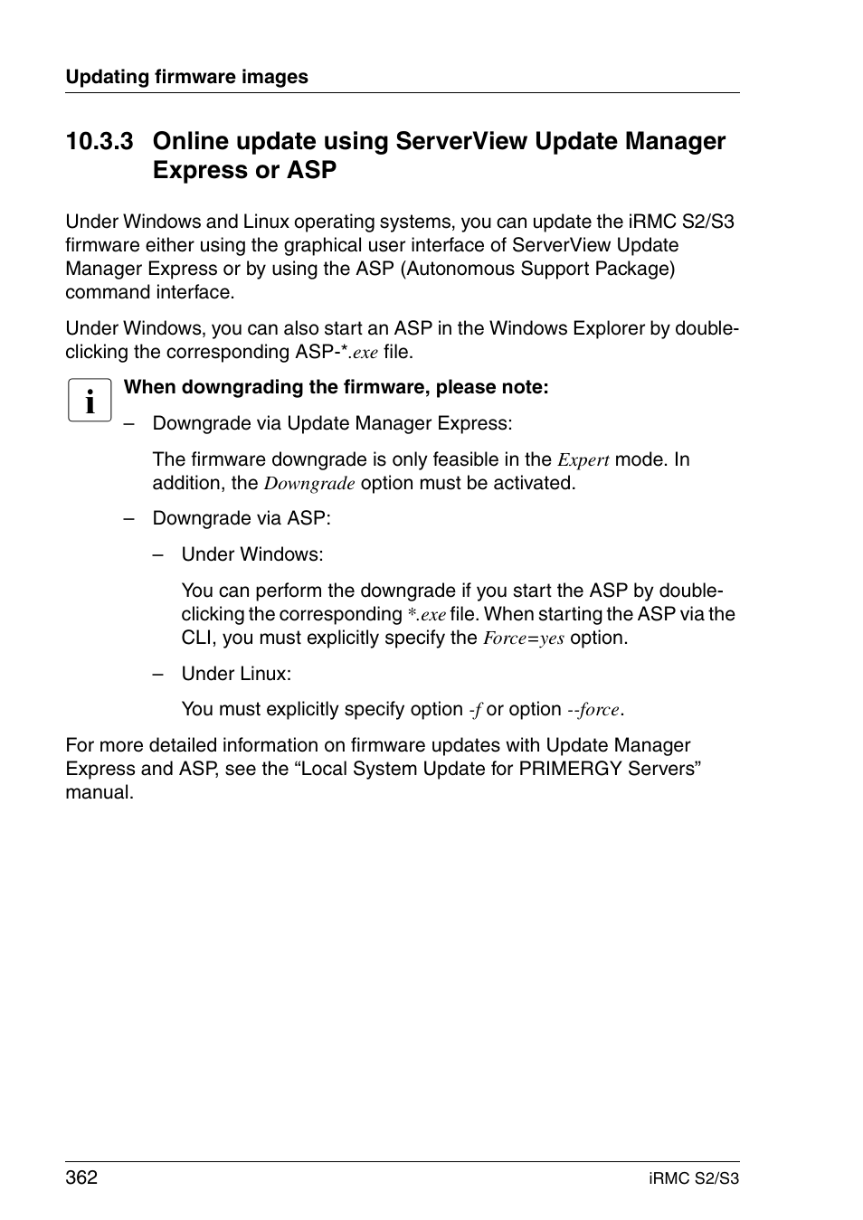 FUJITSU INTEGRATED REMOTE MANAGEMENT CONTROLLER IRMC S2/S3 User Manual | Page 362 / 426