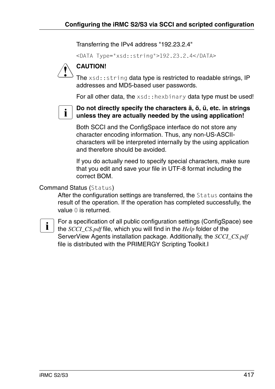 FUJITSU INTEGRATED REMOTE MANAGEMENT CONTROLLER IRMC S2/S3 User Manual | Page 417 / 426